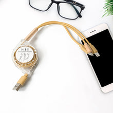 Retractable 3-in-1 Charger Cable for Phones & Android (1 Pc, Multi-USB)